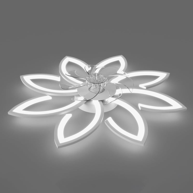 YUNLONG 90 cm Mennyezeti Ventilátor LED Világítással - Csendes DC Motor, 6 Sebességes, Távirányítós, Fehér, Hálószobába, Nappaliba