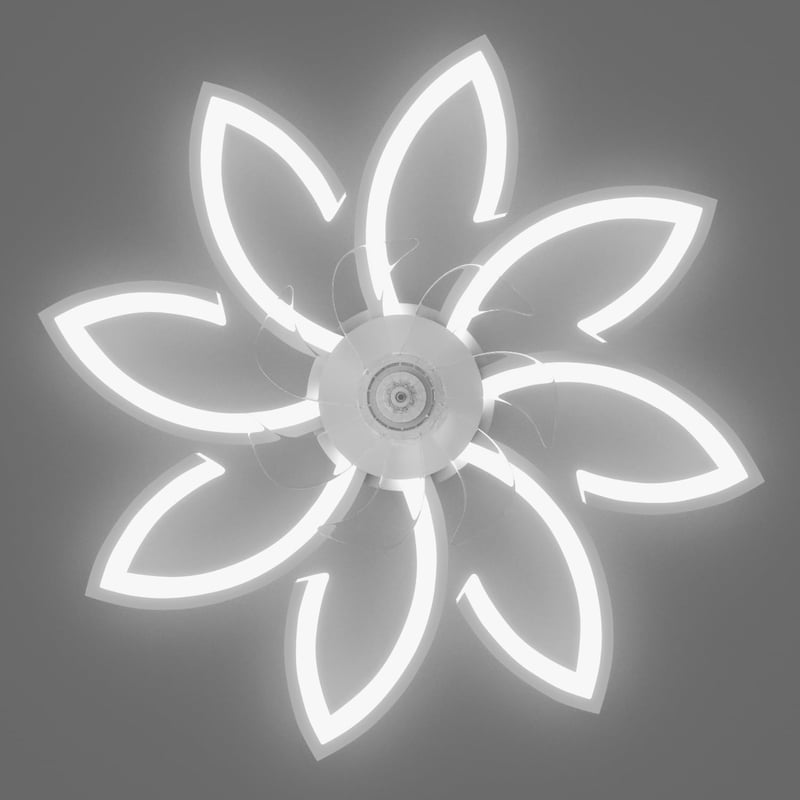 YUNLONG 90 cm Mennyezeti Ventilátor LED Világítással - Csendes DC Motor, 6 Sebességes, Távirányítós, Fehér, Hálószobába, Nappaliba