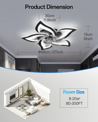 YUNLONG Okos Mennyezeti Ventilátor LED Világítással - Alexa és Google Kompatibilis, 6 Sebességű DC Motor, Nyári-Téli Üzemmód, Távirányítós,  7