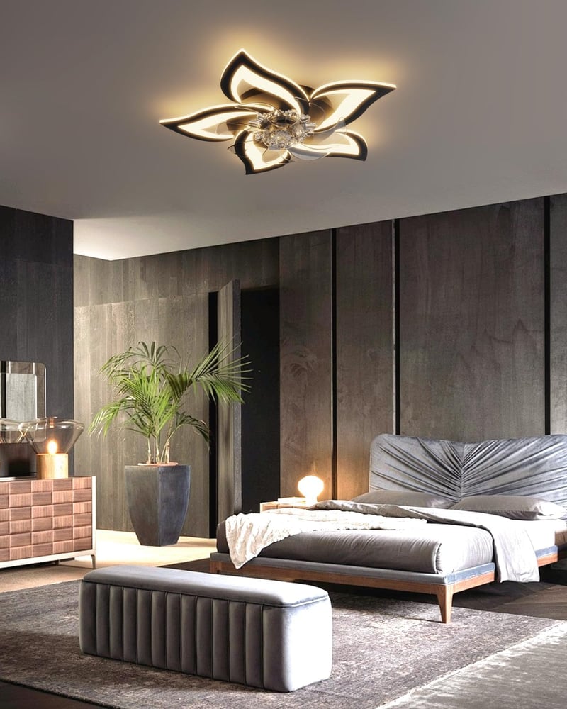 YUNLONG Okos Mennyezeti Ventilátor LED Világítással - Alexa és Google Kompatibilis, 6 Sebességű DC Motor, Nyári-Téli Üzemmód, Távirányítós, 