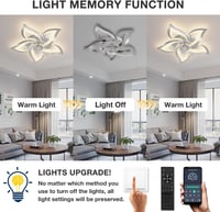 YUNLONG Mennyezeti Ventilátor Lámpával - Króm Dizájn, Távirányítós, 6 Sebességű DC Motor, Állítható Fényerő, Nyári-Téli Üzemmód

AI: I've cr 5