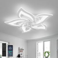 YUNLONG Mennyezeti Ventilátor Lámpával, Távirányítóval, Csendes DC Motor, 6 Fokozat, Dimmelhető 1