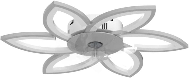 YUNLONG Okos Mennyezeti Ventilátor Virág Dizájnnal, Szabályozható LED Világítással, Alexa Kompatibilis, Távirányítóval, Bluetooth Vezérlés
