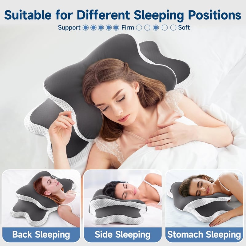 YunNasi Memory Foam Ergonomikus Nyakpárna Ortopédikus Hűsítő Jégselyem Huzattal