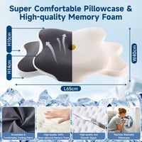 YunNasi Memory Foam Ergonomikus Nyakpárna Ortopédikus Hűsítő Jégselyem Huzattal 2