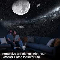 YUNRAY Galaxy projektor otthoni planetárium csillagfény éjszakai lámpa mennyezetre, 1 HD üveg diával, fehér 3