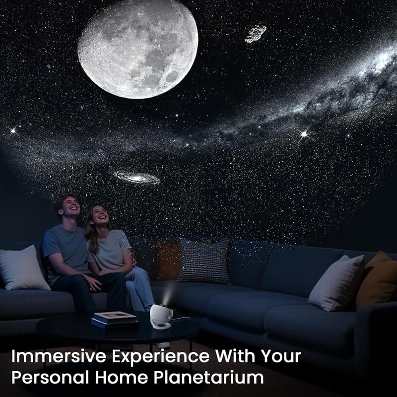 YUNRAY Galaxy projektor otthoni planetárium csillagfény éjszakai lámpa mennyezetre, 1 HD üveg diával, fehér