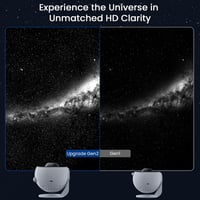 YUNRAY Galaxy projektor otthoni planetárium csillagfény éjszakai lámpa mennyezetre, 1 HD üveg diával, fehér 2