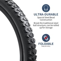 Sada skladacích plášťov a duší na bicykel YunSCM 18x1.95, 2x plášť a 2x duša s ventilom AV32mm, ETRTO 54-355, kompatibilné s rozmermi 18x1.75 a 18x2.0 3