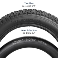 YunSCM set 2 anvelope pentru bicicletă copii 12,5 inchi 12 1/2 x 2 1/4 (57-203) și 2 camere de aer cu valvă Schrader compatibile 12.5x2.25 7