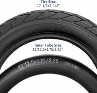 Set 2 anvelope bicicletă YunSCM 12,5 inchi 12 1/2 x 2 1/4 (57-203) și 2 camere de aer 12,5 inchi cu valvă Schrader pentru bicicletă copii 7