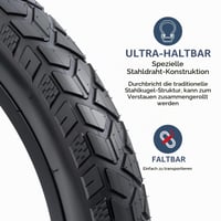 YunSCM 2 ks 20-palcových plášťov na fat bike 20x3.0 (76-406) pre elektrobicykel Y-1530 na zimné a mestské použitie 2