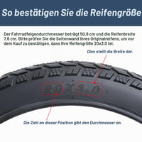 YunSCM 2 ks 20-palcových plášťov na fat bike 20x3.0 (76-406) pre elektrobicykel Y-1530 na zimné a mestské použitie 5