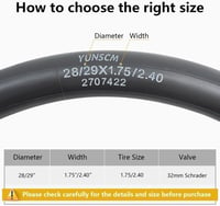 YunSCM kerékpár belső gumi 28/29" (45/62-622), AV 32 mm szelep - 2 db 3