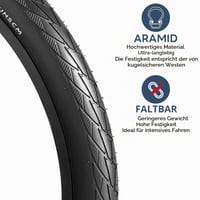YunSCM 2 ks 60TPI nylonová plášťová pneumatika na bicykel odolná proti prepichnutiu 26 palcov 26x1,50 (40-559) skladacia pre mestské a cestné bicykle 2