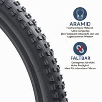 YunSCM 2 ks 60TPI nylonový plášť na bicykel odolný voči defektom 26 palcov 26x2.10 (54-559) skladateľný plášť pre MTB, mestské a trekingové bicykle 2