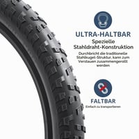 YunSCM 2 ks MTB plášť na bicykel 27,5 x 3,0 (75-584) 60TPI nylon, odolný proti prepichnutiu, vhodný do mesta aj do terénu 2