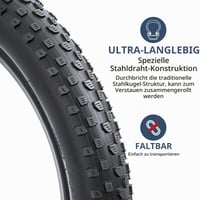 YunSCM 2 ks Skladací plášť na bicykel 20 palcov 20x3.0 (76-406) pre elektrobicykle, MTB a mestské bicykle 2
