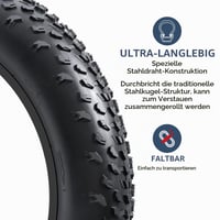YunSCM 2 ks Skladací plášť na fat bike 20x4.0" (20 palcov) pre elektrobicykel, plášť na fat bike 2