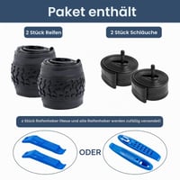 Anvelopă pentru bicicletă pliabilă YunSCM 24 inch 24x1.75 (47-507) și cameră de aer cu valvă auto AV 32mm Schrader, set 2 bucăți, pentru bicicletă montană MTB 5
