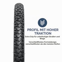 Anvelopă pentru bicicletă pliabilă YunSCM 24 inch 24x1.75 (47-507) și cameră de aer cu valvă auto AV 32mm Schrader, set 2 bucăți, pentru bicicletă montană MTB 2