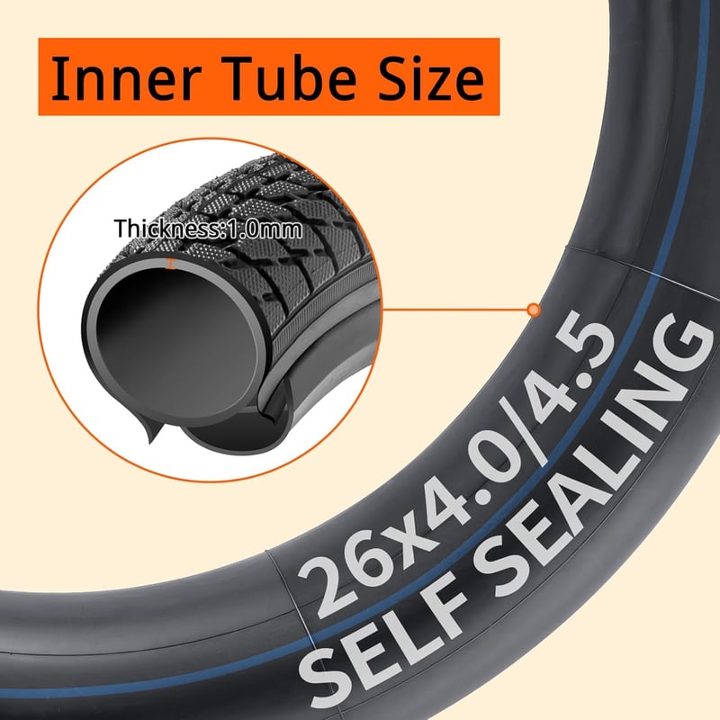 YunSCM 26" Fat Bike Önjavító Belső Gumi 4.0/4.5 AV32 Szelep 2db