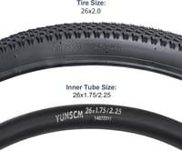 YunSCM 26 Hüvelykes Kerékpár Gumi Szett 2db 26x2.0 Külső Gumi + 2db Belső Gumi Hegyi Kerékpár Gumiabroncs Fekete 8