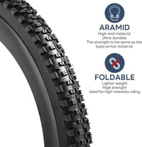 YUNSCM 26" Kerékpár Gumi Szett 26x2.25 Defektálló Külső + Belső Gumi AV32mm Szeleppel Mountain Bike MTB Bicikli Abroncs 3