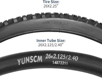 YUNSCM 26" Kerékpár Gumi Szett 26x2.25 Defektálló Külső + Belső Gumi AV32mm Szeleppel Mountain Bike MTB Bicikli Abroncs 7