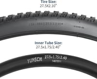 YunSCM 27,5" összecsukható kerékpár gumi és belső cső szett, 54-584, AV32mm 7