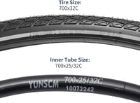 YunSCM 2db 28" Defektálló Kerékpár Gumi 700x32C + 2db AV48mm Tömlő Reflexcsíkkal 8