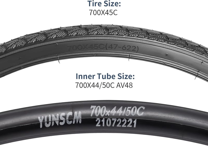YunSCM 2db Összehajtható 700C/28" Kerékpárgumi 700x45C Városi/Utcai Gumi