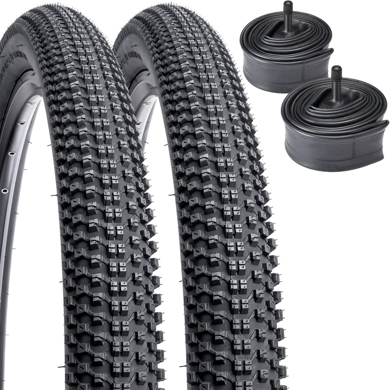 YunSCM 2x Összecsukható 16" Kerékpár Gumi 16x2.35 + 2x Belső Cső AV32