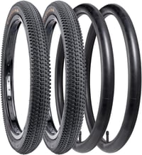 YunSCM 2x Összecsukható 16" Kerékpár Gumi 16x2.35 + 2x Belső Cső AV32 7