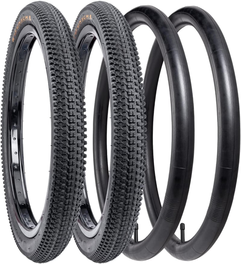 YunSCM 2x Összecsukható 16" Kerékpár Gumi 16x2.35 + 2x Belső Cső AV32
