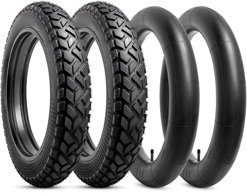 YunSCM Elektromos Kerékpár Gumi Szett - 2 db 20x3.0 Külső Gumi és 2 db Belső Tömlő AV32mm Szeleppel - Városi E-Bike Abroncs Készlet