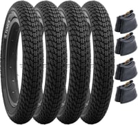 YunSCM Gyerek Kerékpár Gumi Szett - 12,5 Colos (54-203) Külső Gumi 4db és Belső Tömlő 2db AV32mm Szeleppel - Kompatibilis 12 1/2 x 2 1/4 1