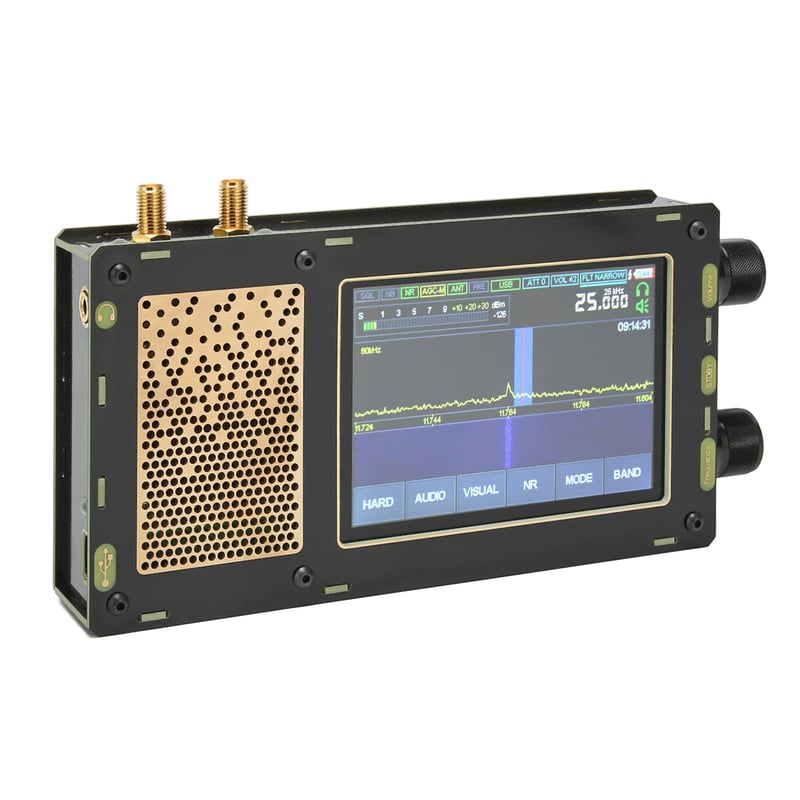 Yunseity Malachit SDR prijímač 50kHz-2GHz, 3.5" IPS dotykový displej, AM SSB NFM WFM CW krátkovlnné rádio, s duálnym anténnym vstupom