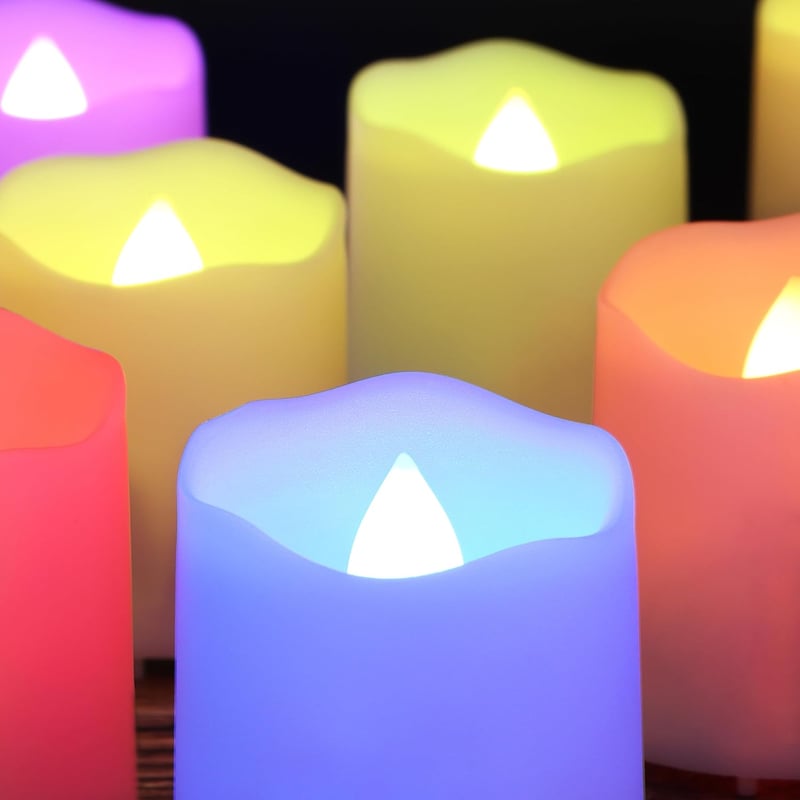 yunsheng 12 db RGB LED gyertya távirányítóval, időzítővel, USB töltővel