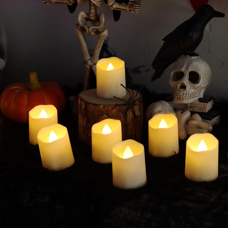 yunsheng 12 db Tölthető LED Teamécses Távirányítóval - Időzíthető Villódzó Fényjáték, Meleg Fehér, Dekoráció Esküvőre, Halloweenre, Karácson