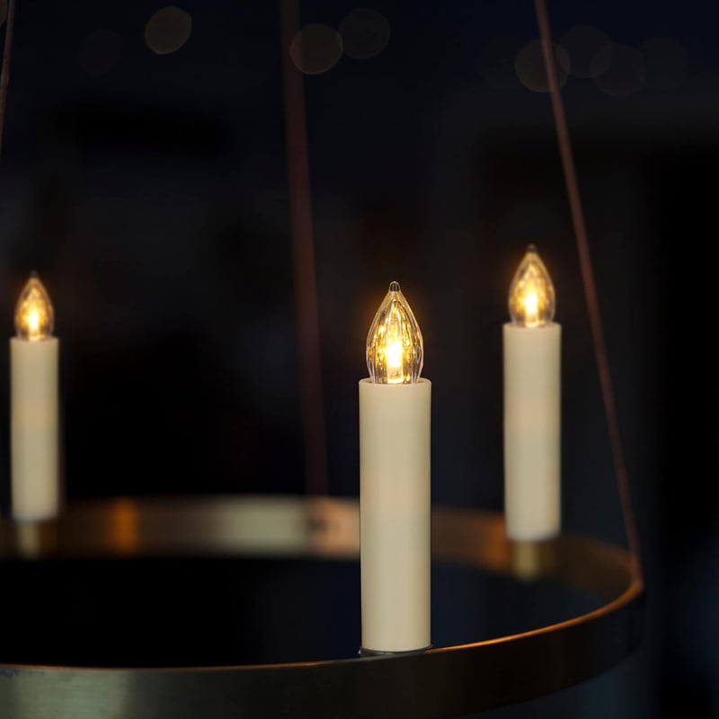 yunsheng 20 db LED Karácsonyi Gyertya - Vezeték Nélküli, Távirányítós, Időzíthető, Elemes Mikulásfa Fények IP64 Vízálló Csipesszel, Elemekke