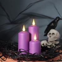 yunsheng Tölthető LED Gyertyák 6 db-os Szett - Vízálló, Távirányítós, Lila Római Oszlop Dekoráció, 4/6 Órás Időzítővel, Type-C Töltéssel, 3  7