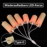 yunsheng tölthető LED gyertyaszett távirányítóval, vízálló, elefántcsont - 6 db 5