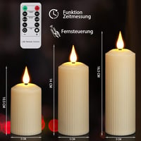 yunsheng tölthető LED gyertyaszett távirányítóval, vízálló, elefántcsont - 6 db 4