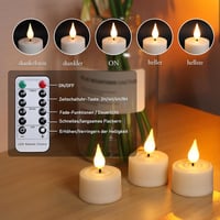 yunsheng Újratölthető LED Teamécses Szett 12 db - Távirányítóval, Időzítővel és Töltőállomással - Villogó Elektromos Gyertyák Otthoni Dekorá 2