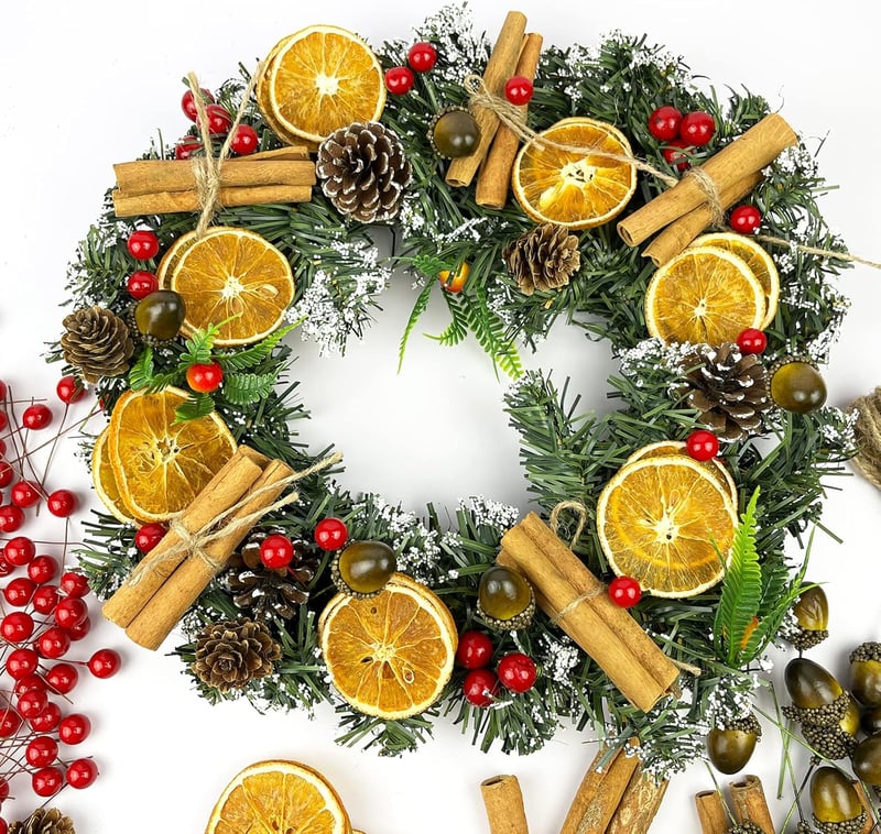 YUNSTK 107 darabos karácsonyi dekoráció szett, adventi koszorú díszítő elemek