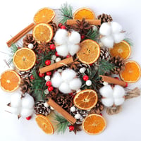 YUNSTK 206 darabos Adventi Koszorú DIY Készlet Fenyőtobozokkal és Aszalt Naranccsal 1