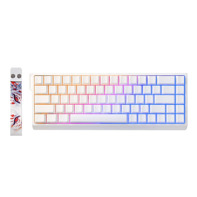 Tastatură de Gaming YUNZII MAD68 HE Rapid Trigger, 60%, Cu fir, 8000Hz, Alb, Magnetic Amber Pro