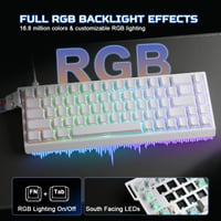 Tastatură de Gaming YUNZII MAD68 HE Rapid Trigger, 60%, Cu fir, 8000Hz, Alb, Magnetic Amber Pro 8