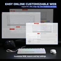Tastatură de Gaming YUNZII MAD68 HE Rapid Trigger, 60%, Cu fir, 8000Hz, Alb, Magnetic Amber Pro 6
